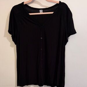 Old Navy Black Button-Down Women's Shirt